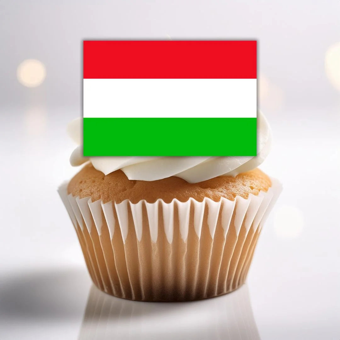 Hungary Flag Edible Cupcake Toppers