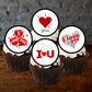 I Love You Edible Cupcake Toppers on chocolate cupcakes with white frosting 