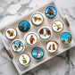 Ice Age Theme Edible Cupcake Toppers on chocolate cupcakes with white frosting 