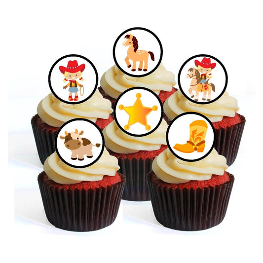 Cowgirl Edible Cupcake Toppers