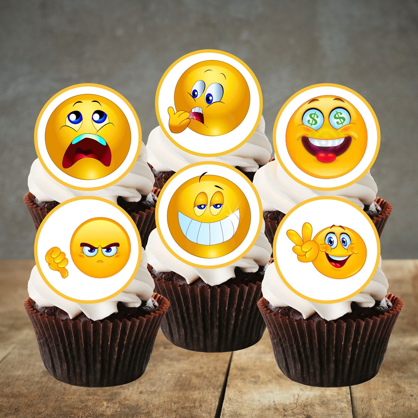 Emoji Cupcake Toppers Theme #1