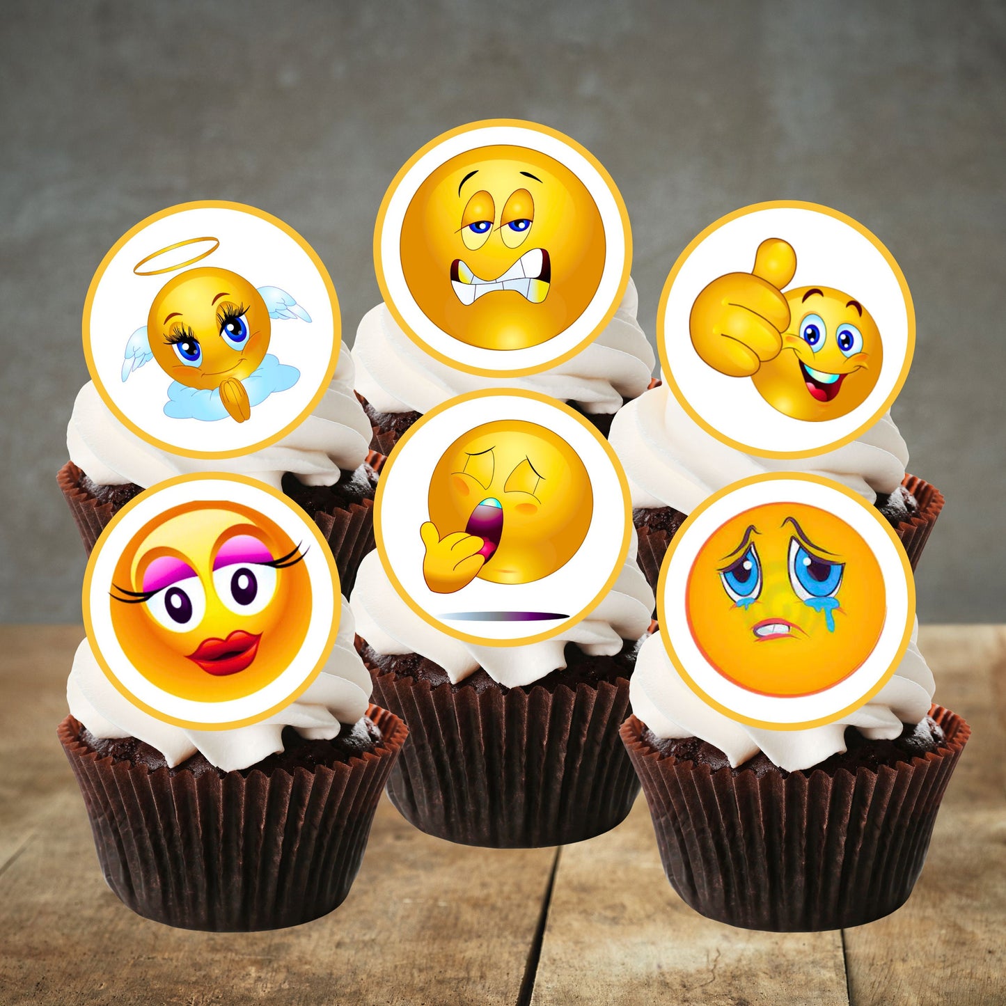 Emoji Cupcake Toppers Theme #1