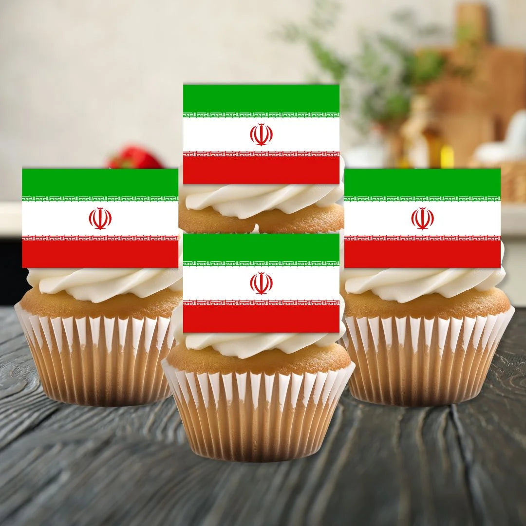 Iran Flag Edible Cupcake Toppers