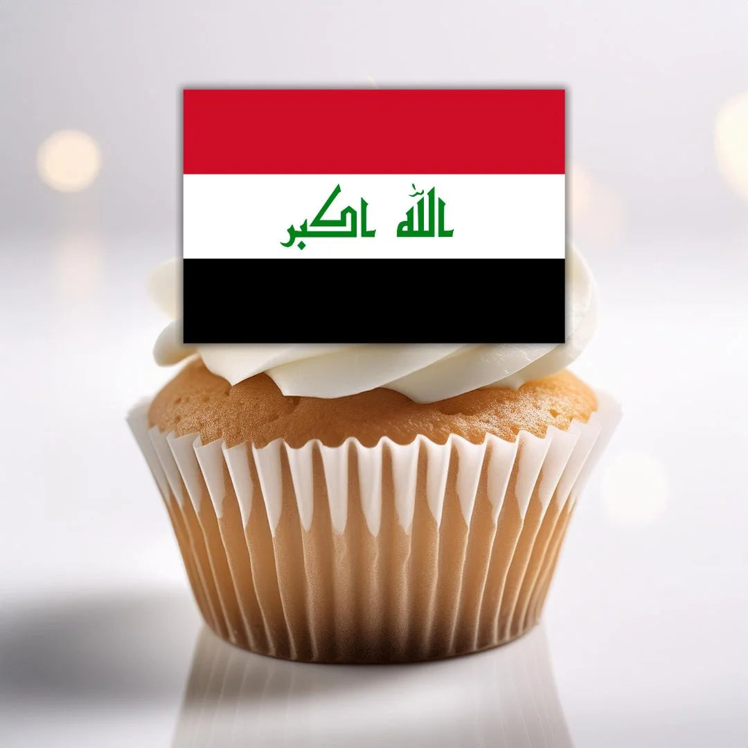 Iraq Flag Edible Cupcake Toppers