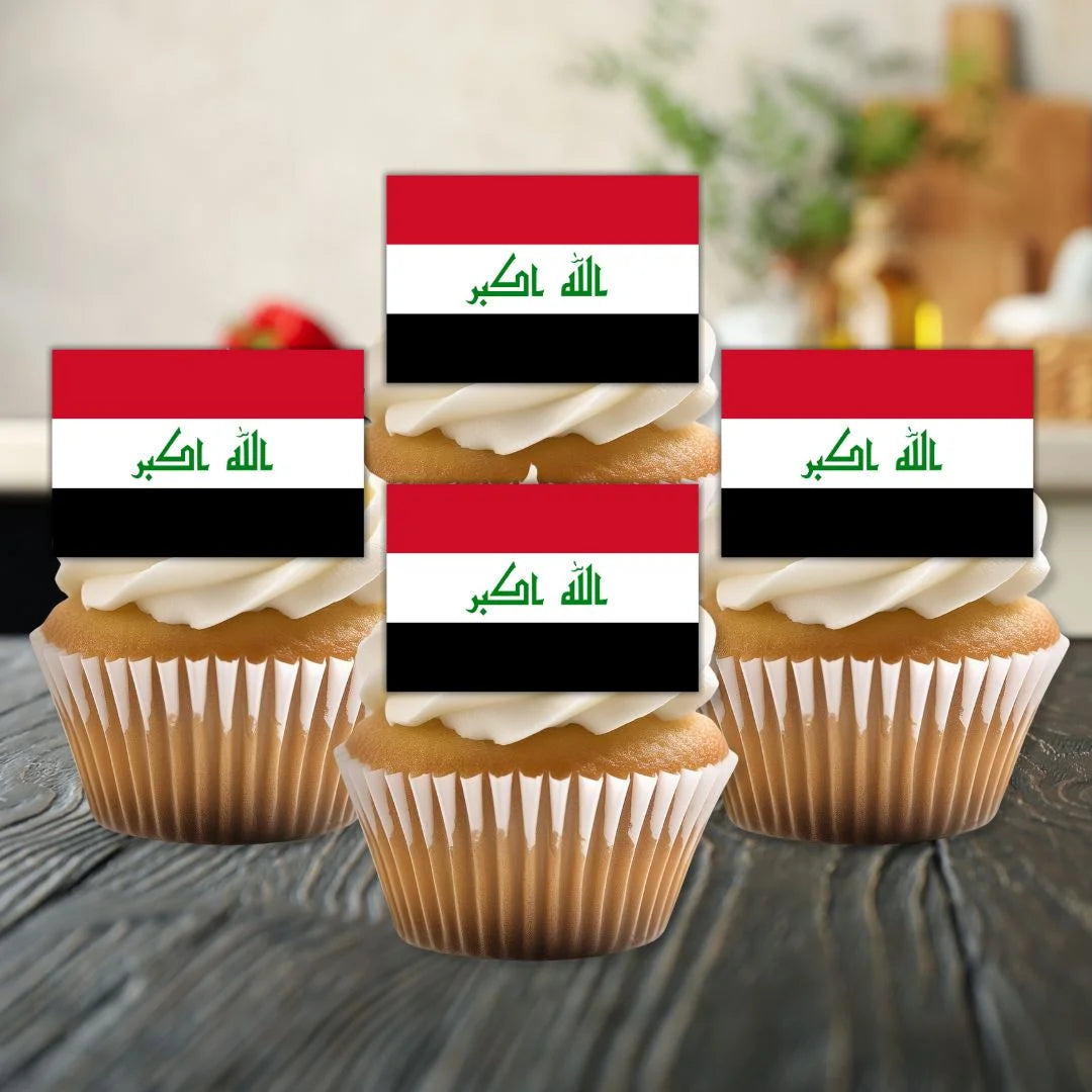 Iraq Flag Edible Cupcake Toppers