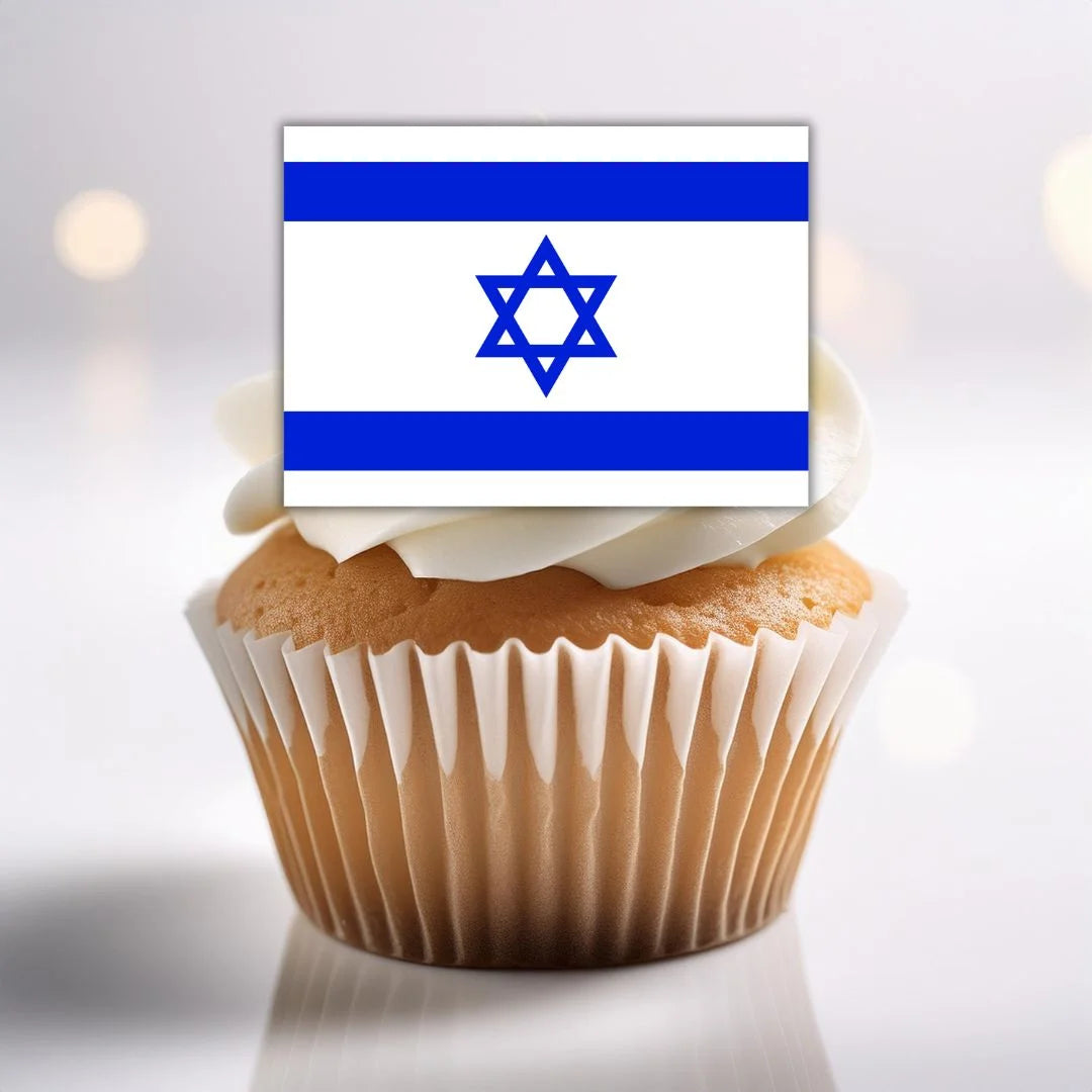 Israel Flag Edible Cupcake Toppers