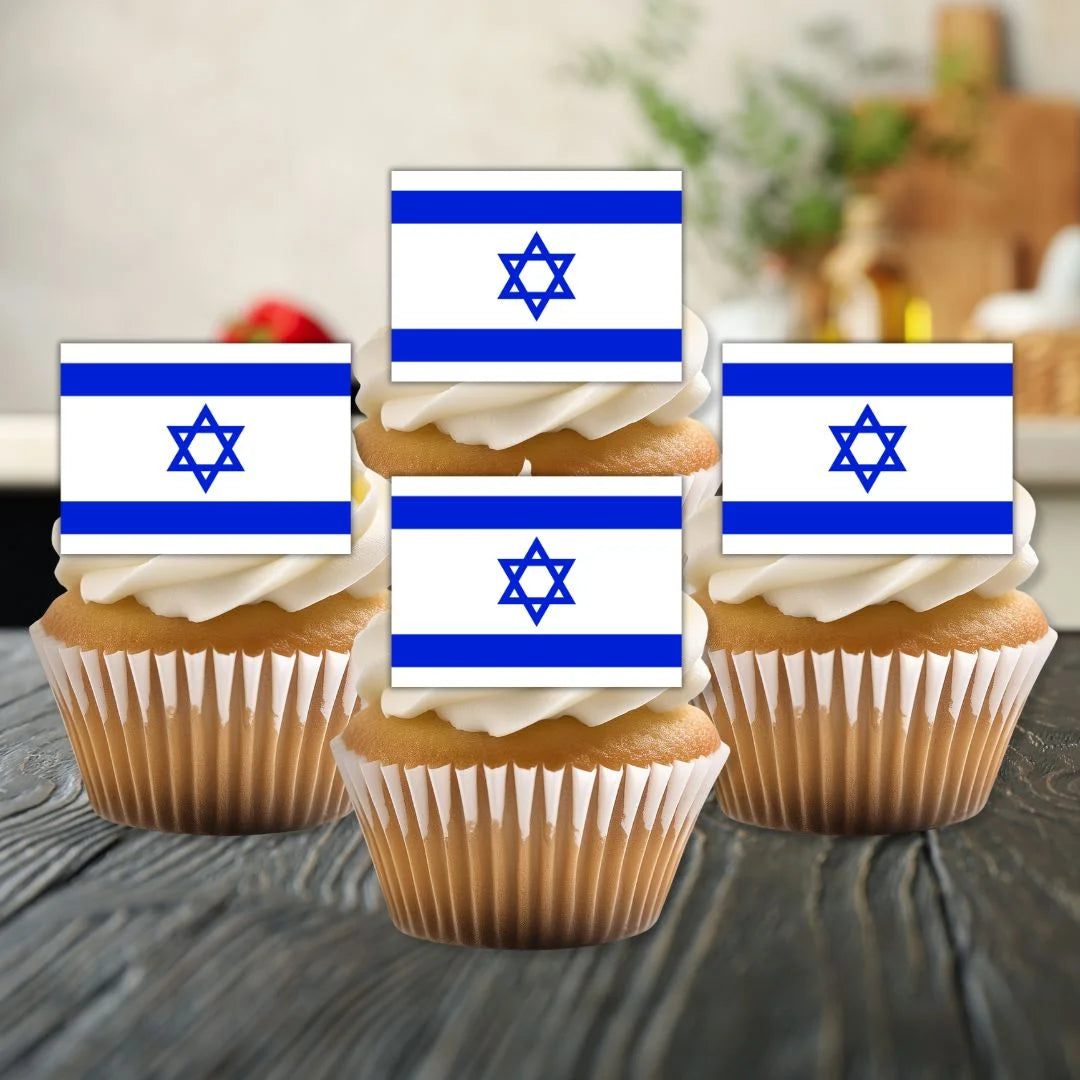 Israel Flag Edible Cupcake Toppers