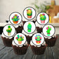 Kawaii Cactus Edible Cupcake Toppers on chocolate cupcakes with white frosting 