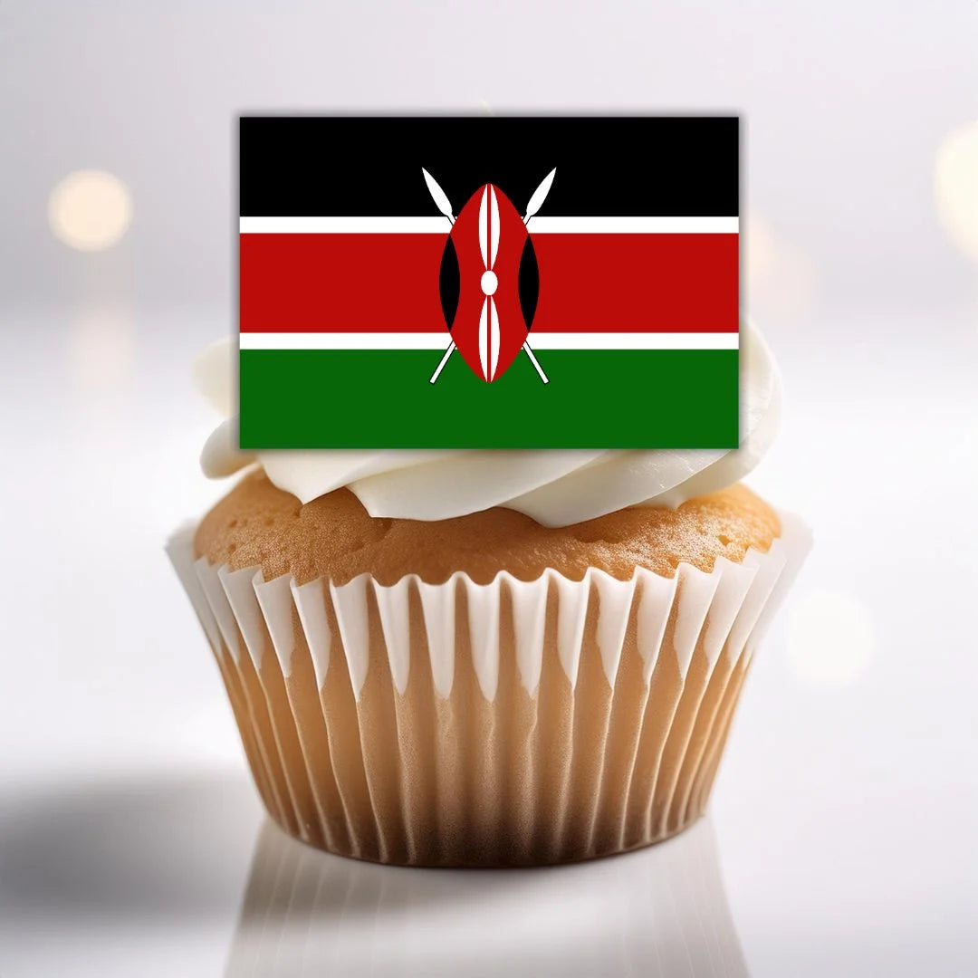 Kenya Flag Edible Cupcake Toppers