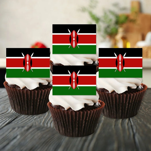 Kenya Flag Edible Cupcake Toppers