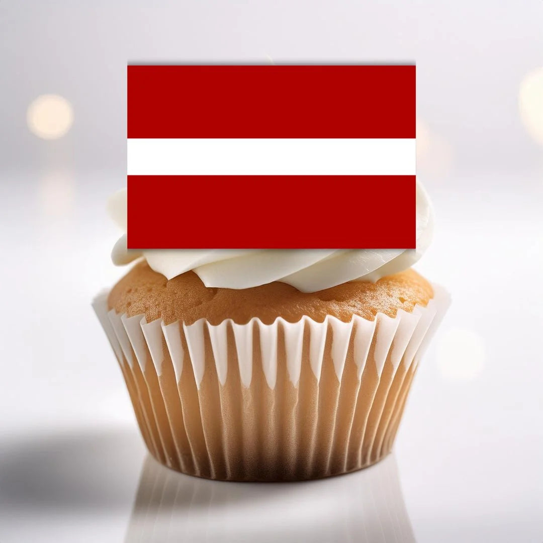 Latvia Flag Edible Cupcake Toppers