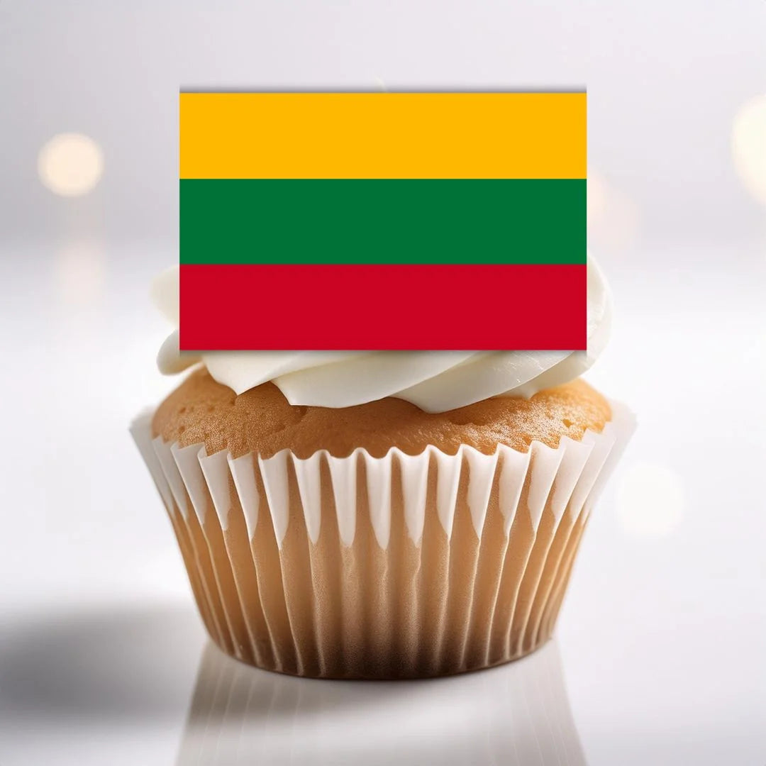 Lithuania Flag Edible Cupcake Toppers