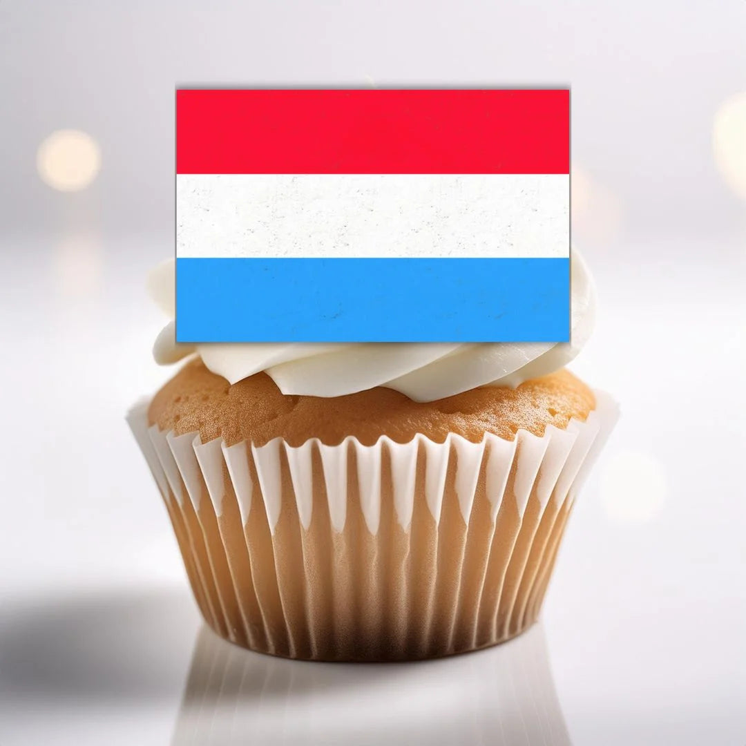 Luxembourg Flag Edible Cupcake Toppers