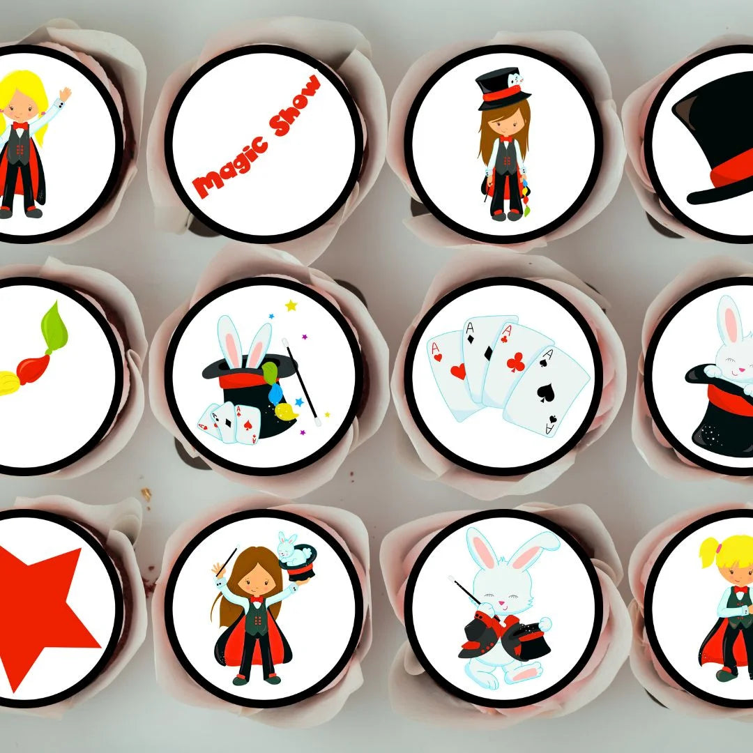 Magician Theme Edible Cupcake Toppers