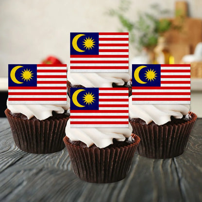 Malaysia Flag Edible Cupcake Toppers