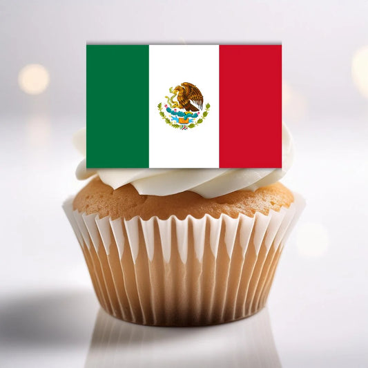 Mexico Flag Edible Cupcake Toppers