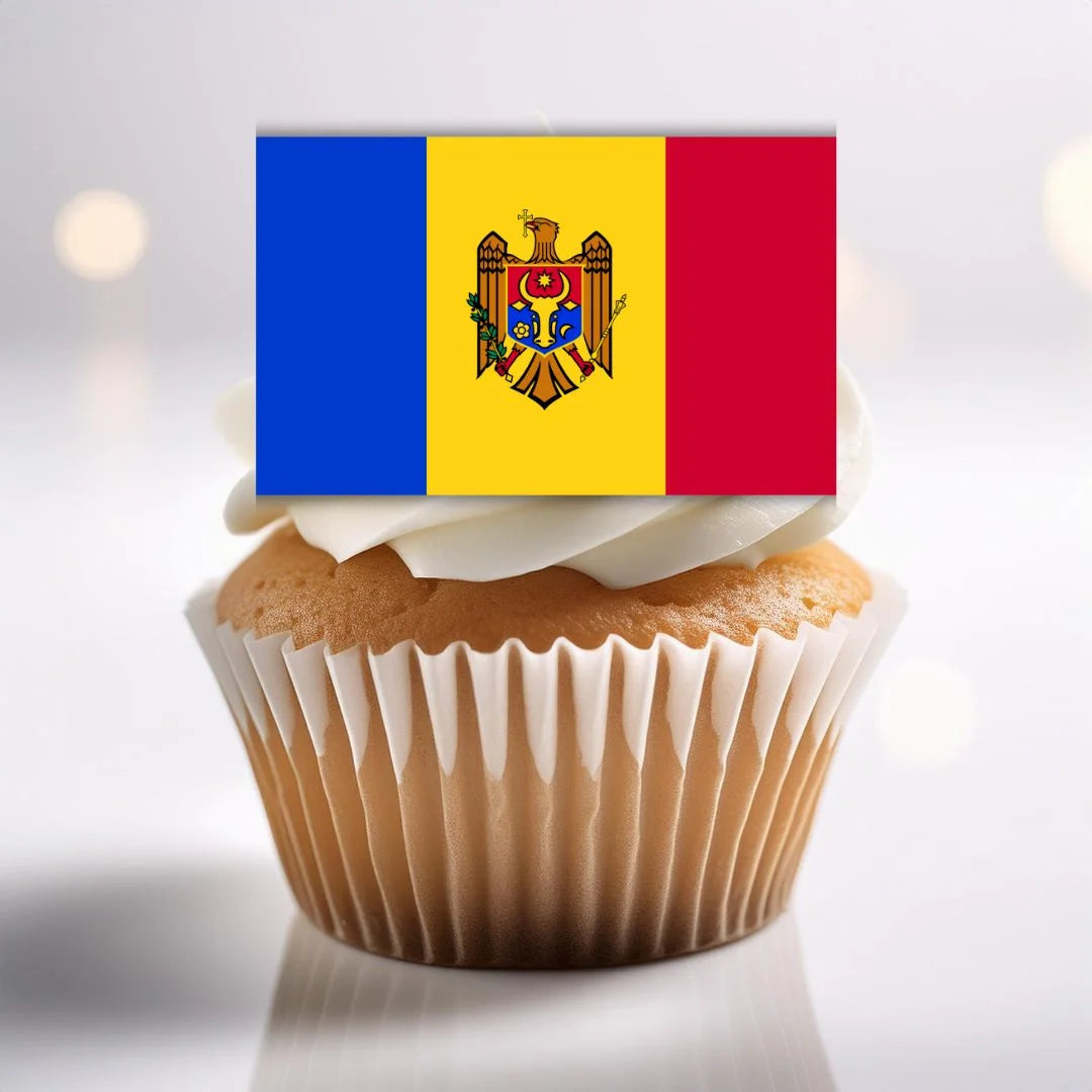 Moldova Flag Edible Cupcake Toppers