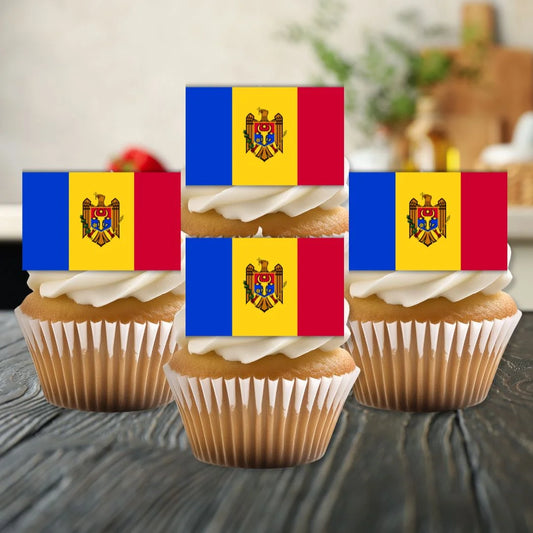 Moldova Flag Edible Cupcake Toppers