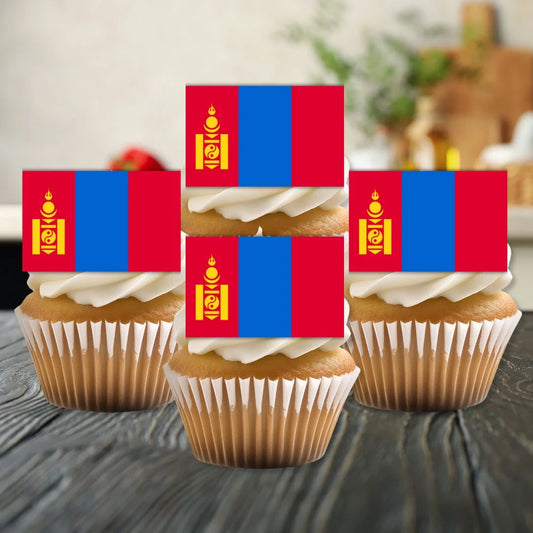 Mongolia Flag Edible Cupcake Toppers