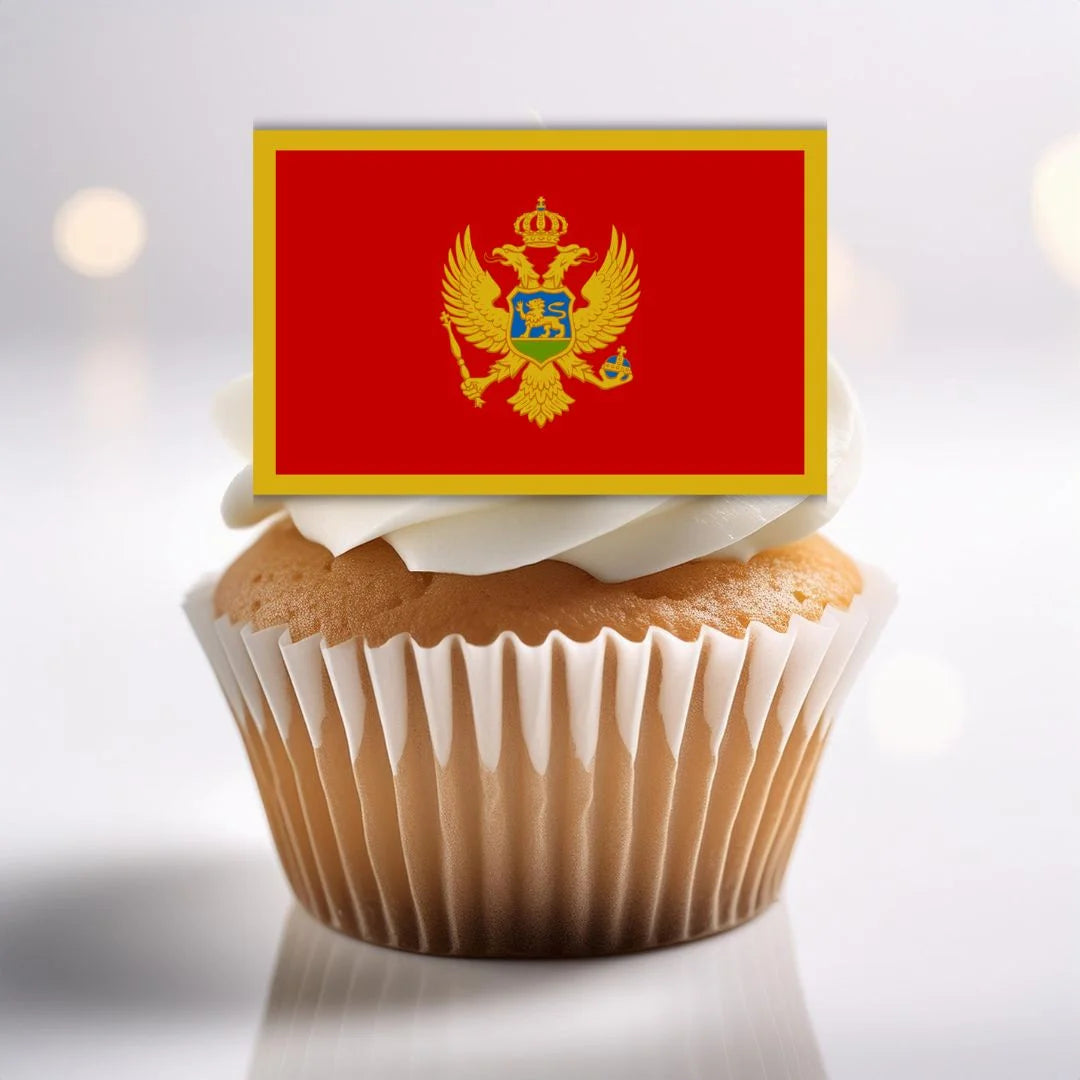 Montenegro Flag Edible Cupcake Toppers