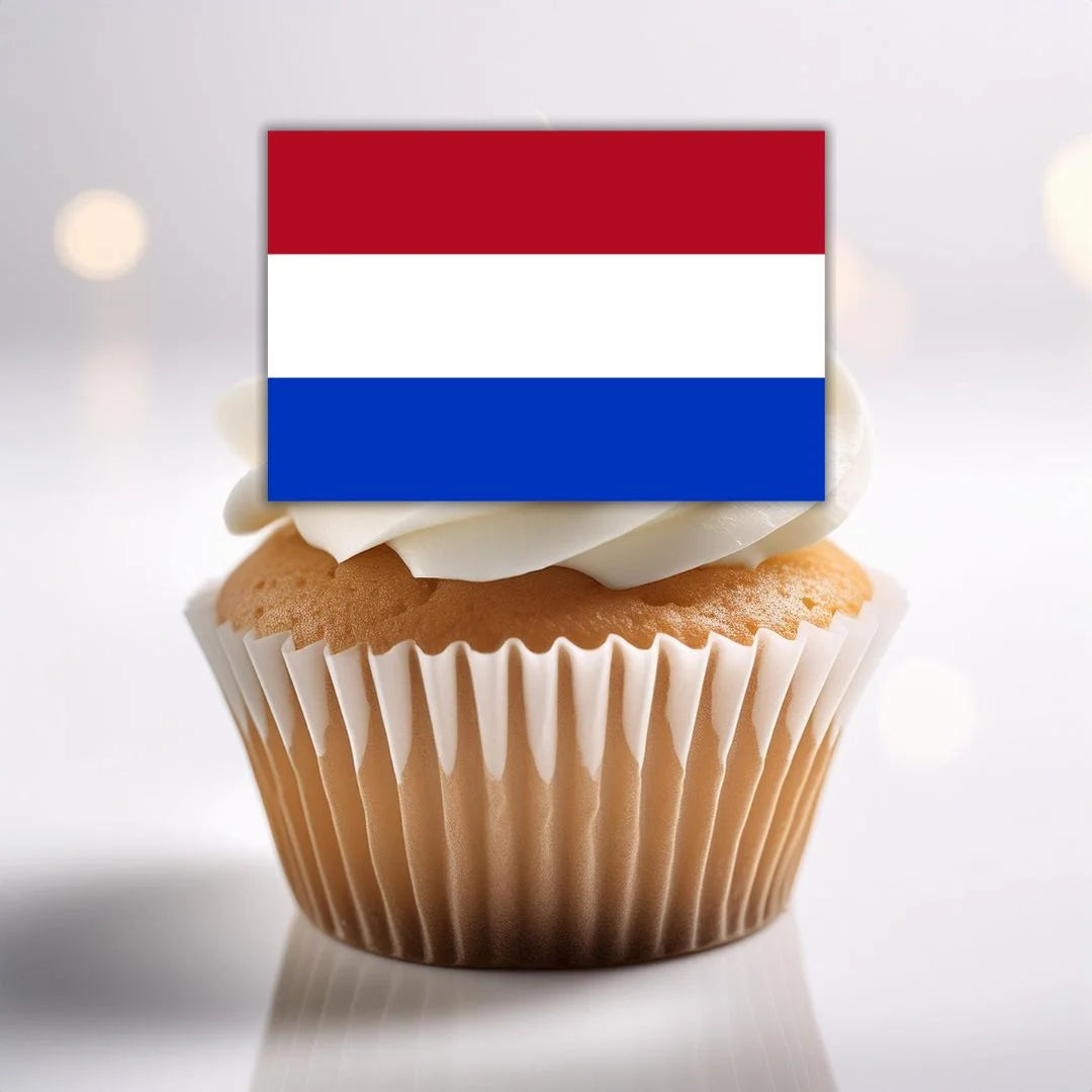 Netherlands Flag Edible Cupcake Toppers