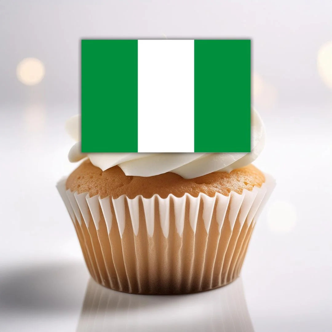 Nigeria Flag Edible Cupcake Toppers