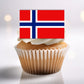 Norway Flag Edible Cupcake Toppers