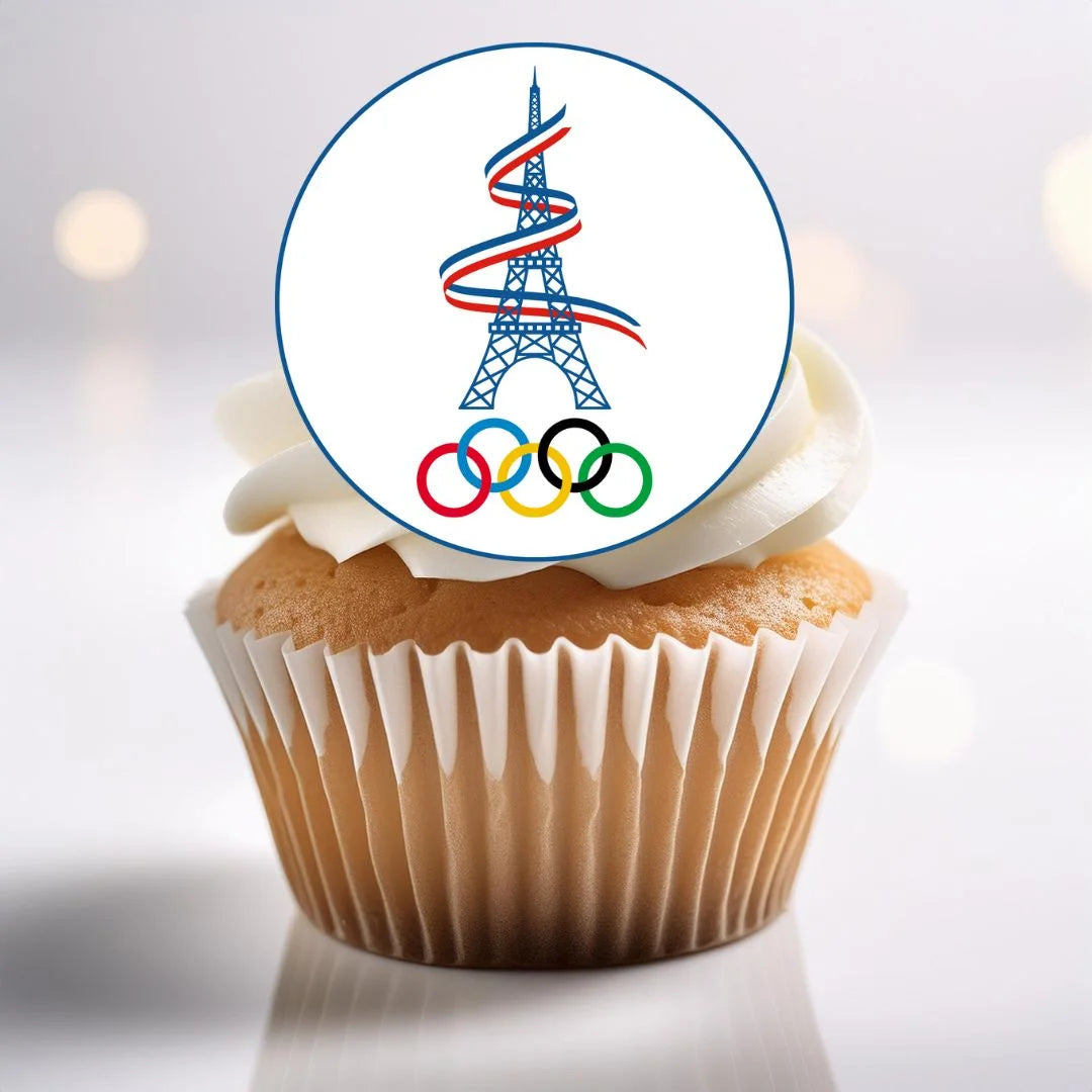 Paris Olympics Edible Cupcake Toppers