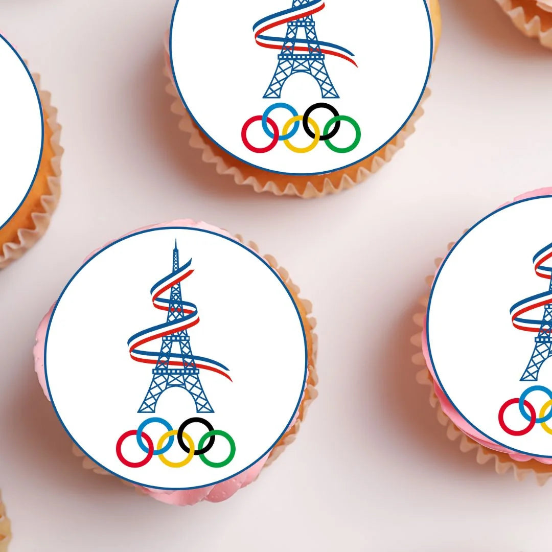 Paris Olympics Edible Cupcake Toppers