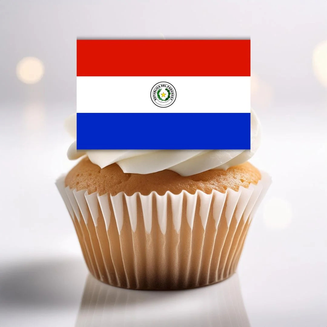 Paraguay Flag Edible Cupcake Toppers