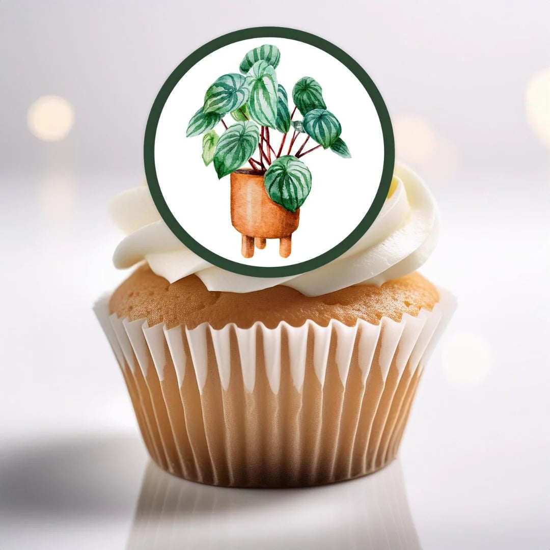 Plants Theme Edible Cupcake Toppers