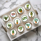 Plants Theme Edible Cupcake Toppers on frosted cupcakes
