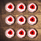 Poppy Flower Edible Cupcake Toppers on chocolate cupcakes with white frosting