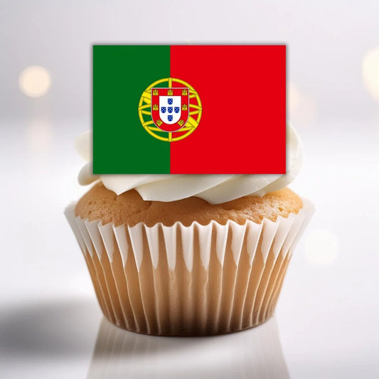 Portugal Flag Edible Cupcake Toppers