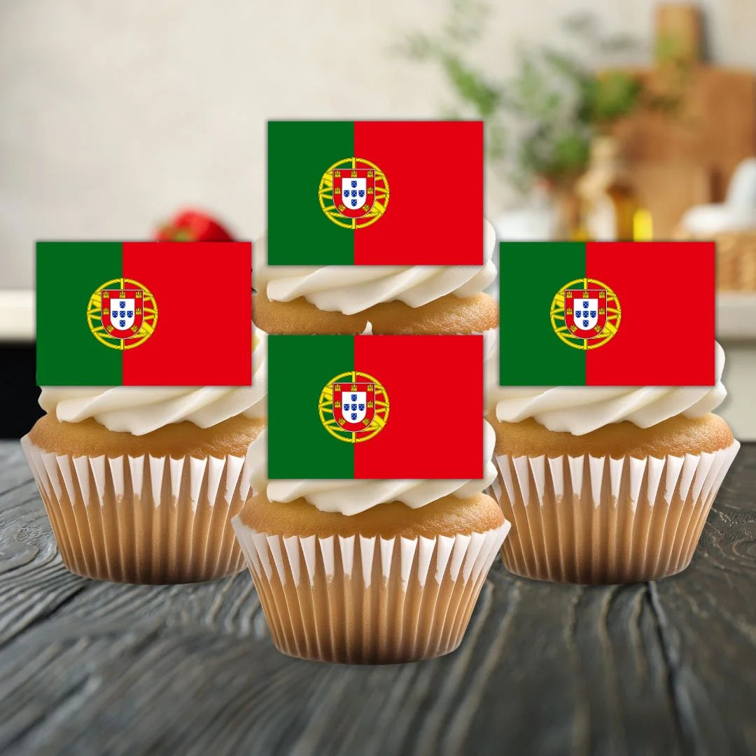 Portugal Flag Edible Cupcake Toppers