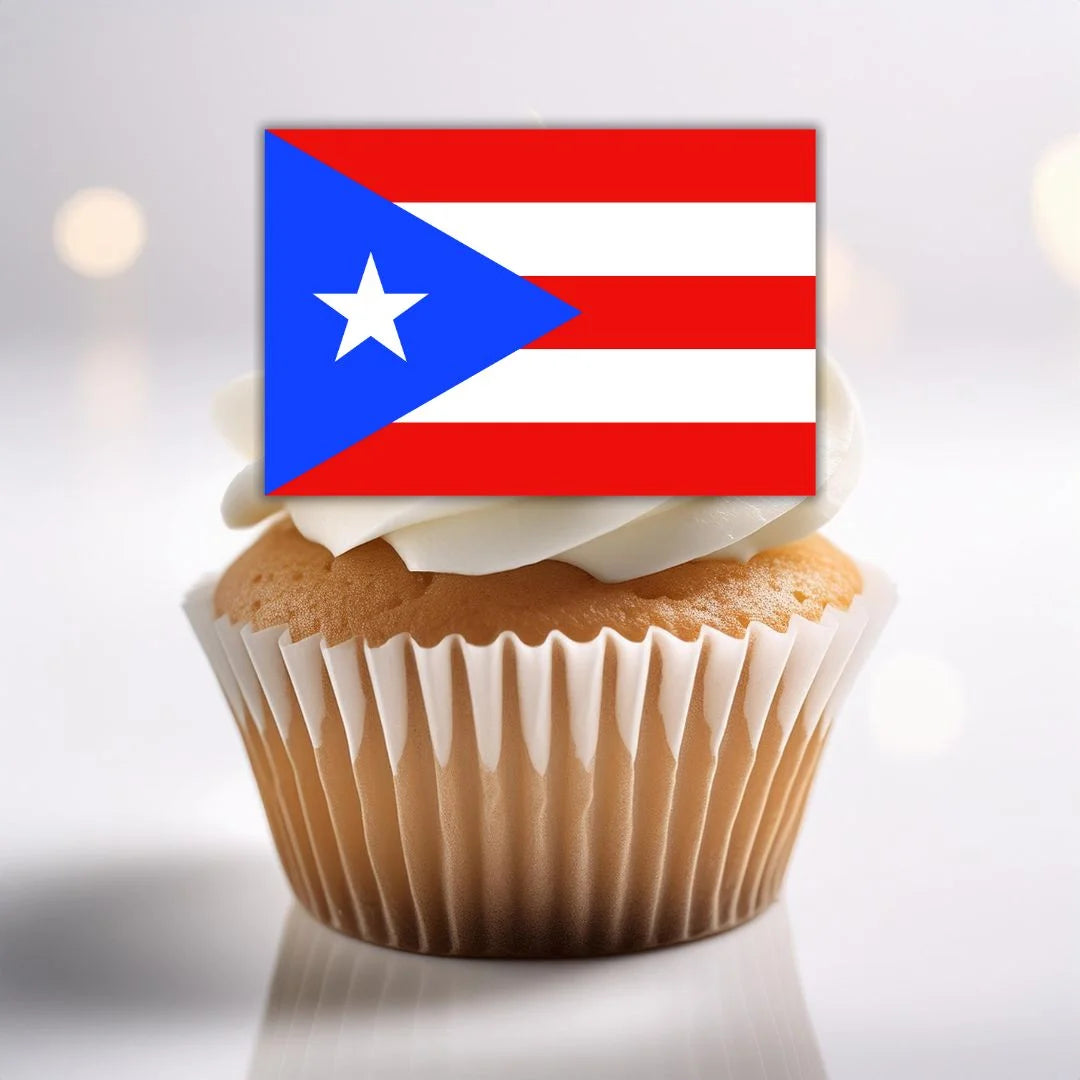 Puerto Rico Flag Edible Cupcake Toppers