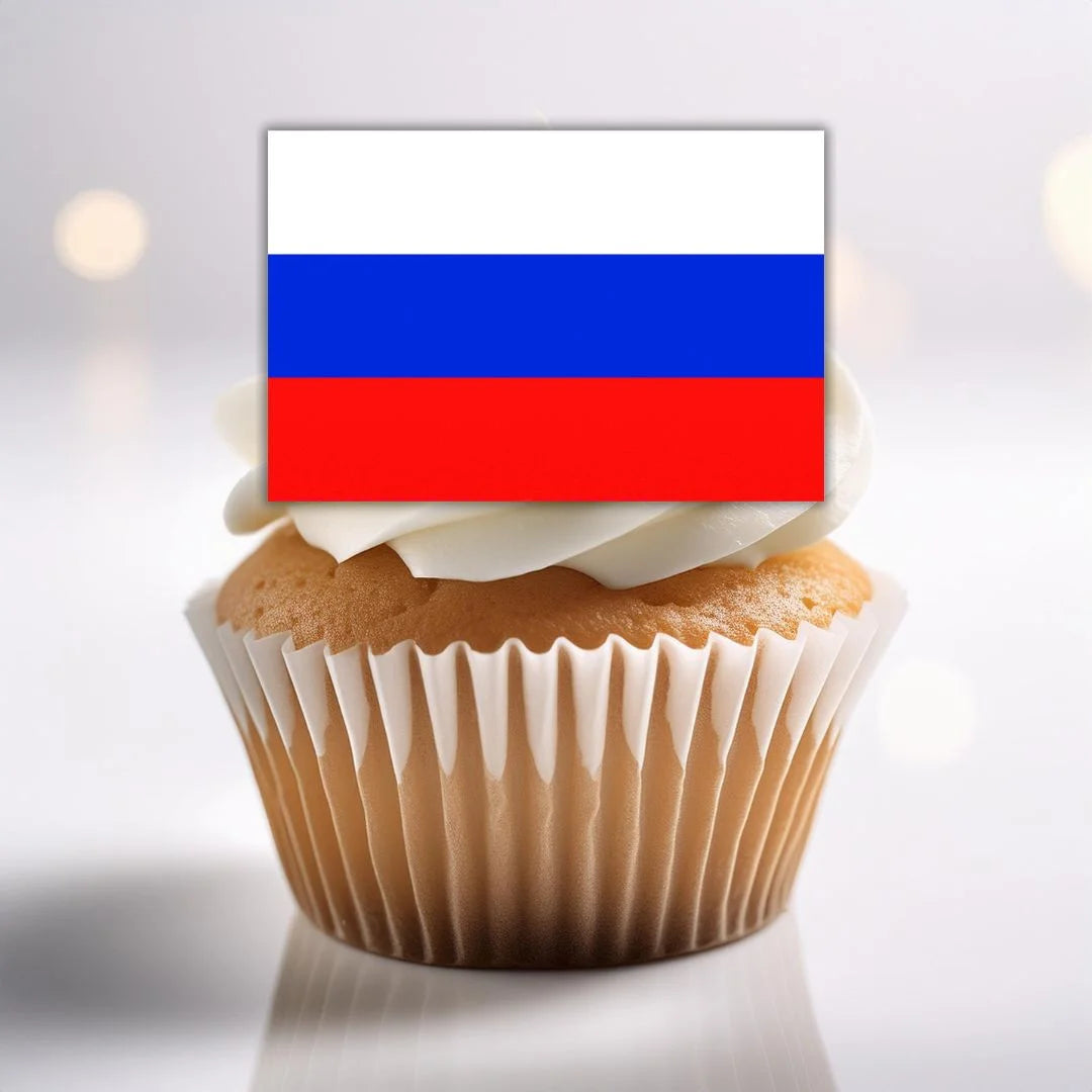 Russia Flag Edible Cupcake Toppers