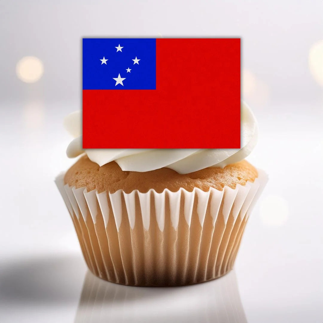 Samoa Flag Edible Cupcake Toppers