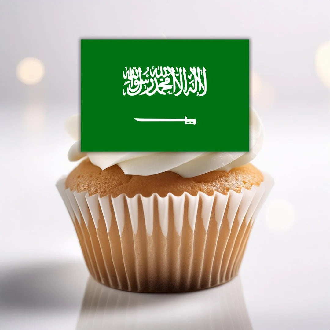 Saudi Arabia Flag Edible Cupcake Toppers