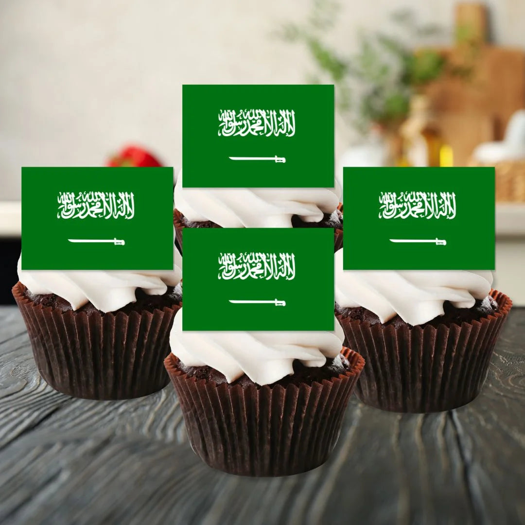 Saudi Arabia Flag Edible Cupcake Toppers