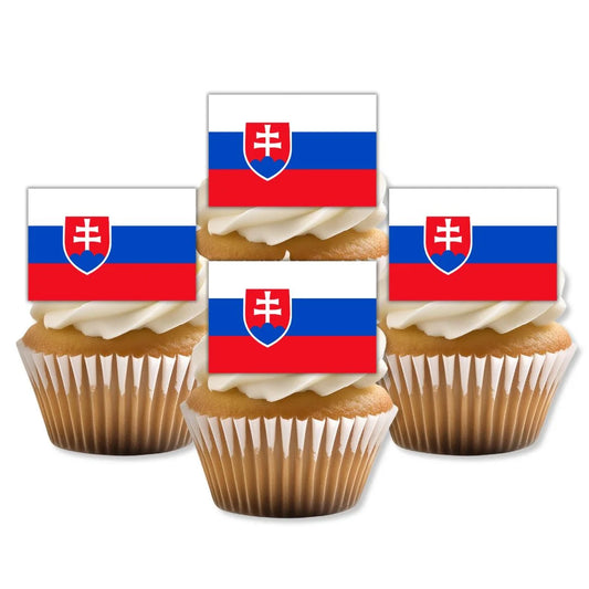 Slovakia Flag Edible Cupcake Toppers