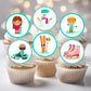 Snow Sports Theme Edible Cupcake Toppers