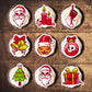 Spooky Christmas Edible Cupcake Toppers on chocolate cupcakes with white frosting 