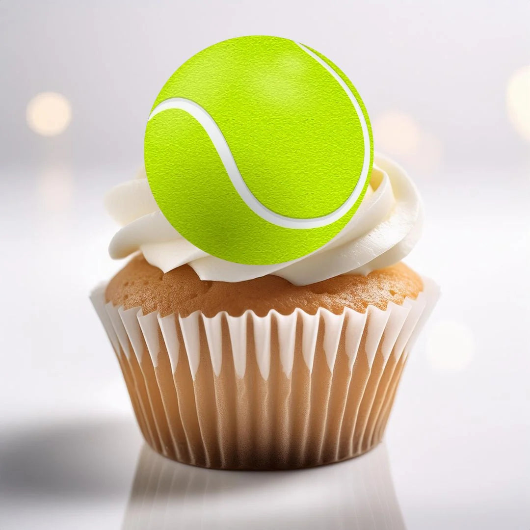 Tennis Ball Edible Cupcake Toppers