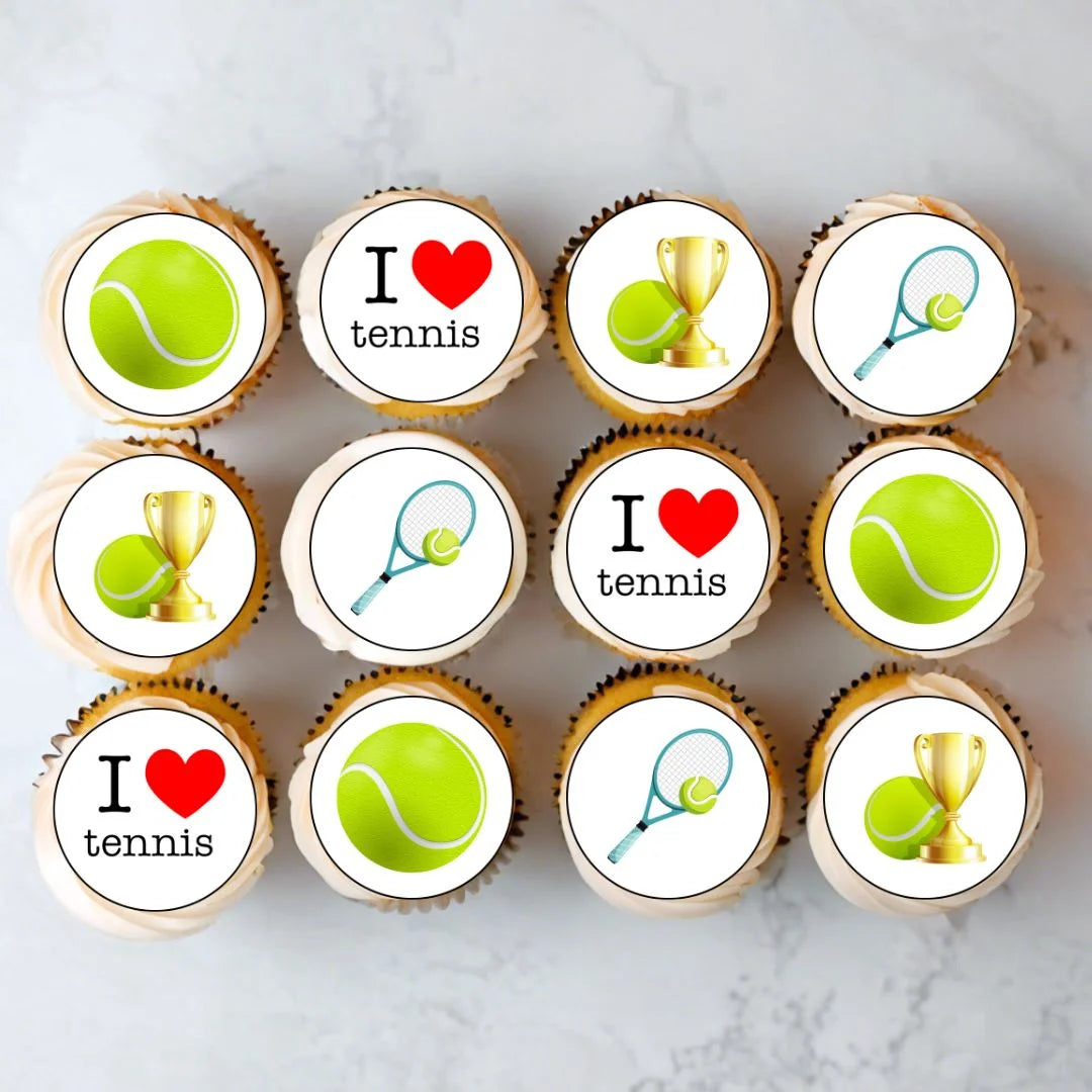 Tennis Theme Edible Cupcake Toppers