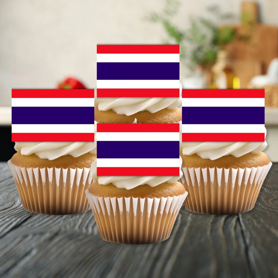 Thailand Flag Edible Cupcake Toppers