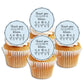 Thank You For Helping Me Bloom Edible Cupcake Toppers on white frosted cupcakes 