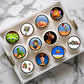 Toy Story Edible Cupcake Toppers on chocolate cupcakes with white frosting 