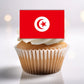 Tunisia Flag Edible Cupcake Toppers 