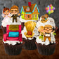 UP Themed Edible Cupcake Toppers on chocolate cupcakes with white frosting 